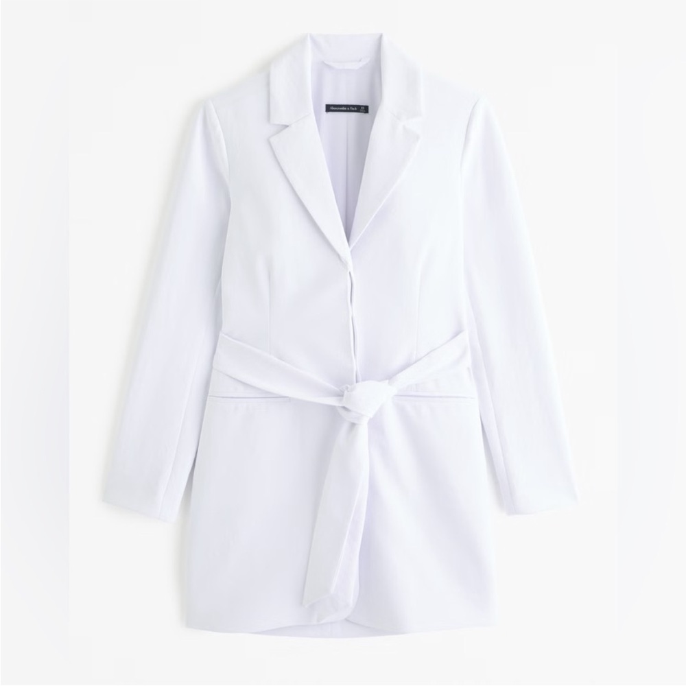 Abercrombie & Fitch – White Belted Blazer Mini Dress (Size Large)